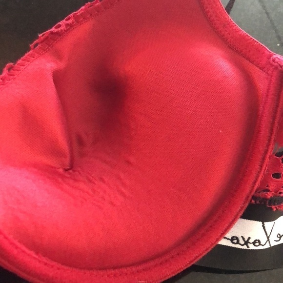 XOXO Lovely Red Lace Padded Push Up Bra Size 38 C - Picture 7 of 9